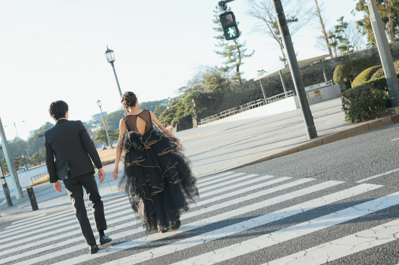 横断歩道でおしゃれに♪