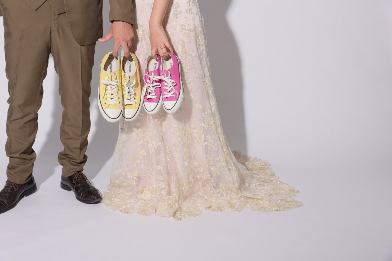 お揃いのスニーカーと！