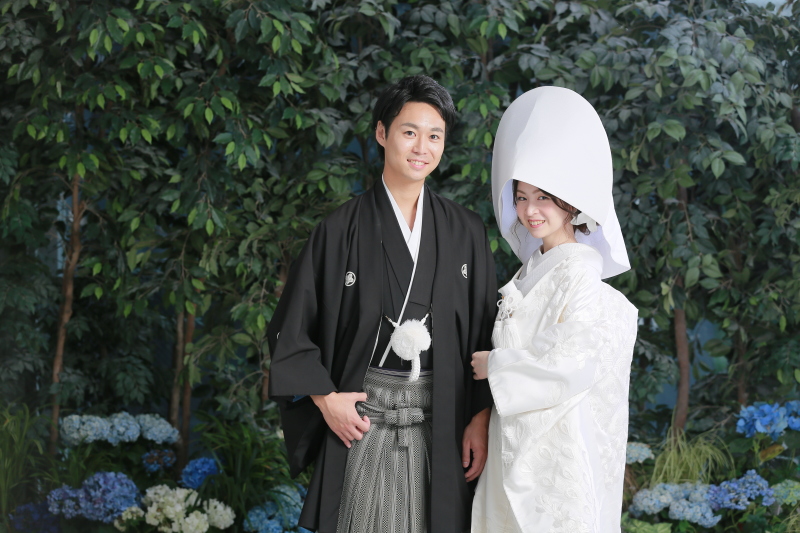 白無垢は綿帽子で