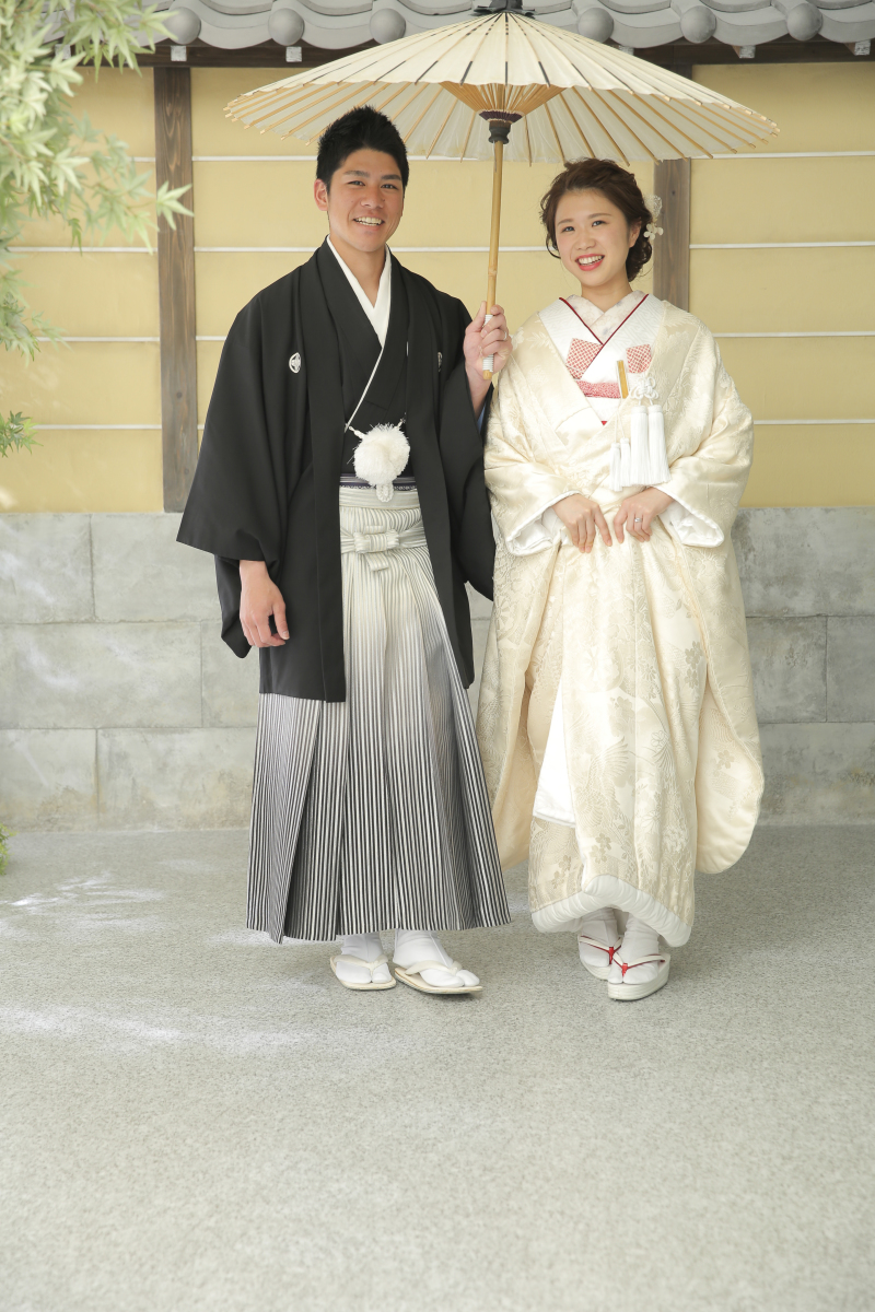 相合傘で、お散歩の風景を