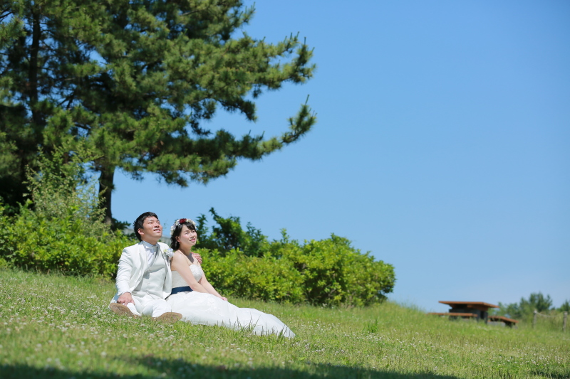 芝生でゆっくり