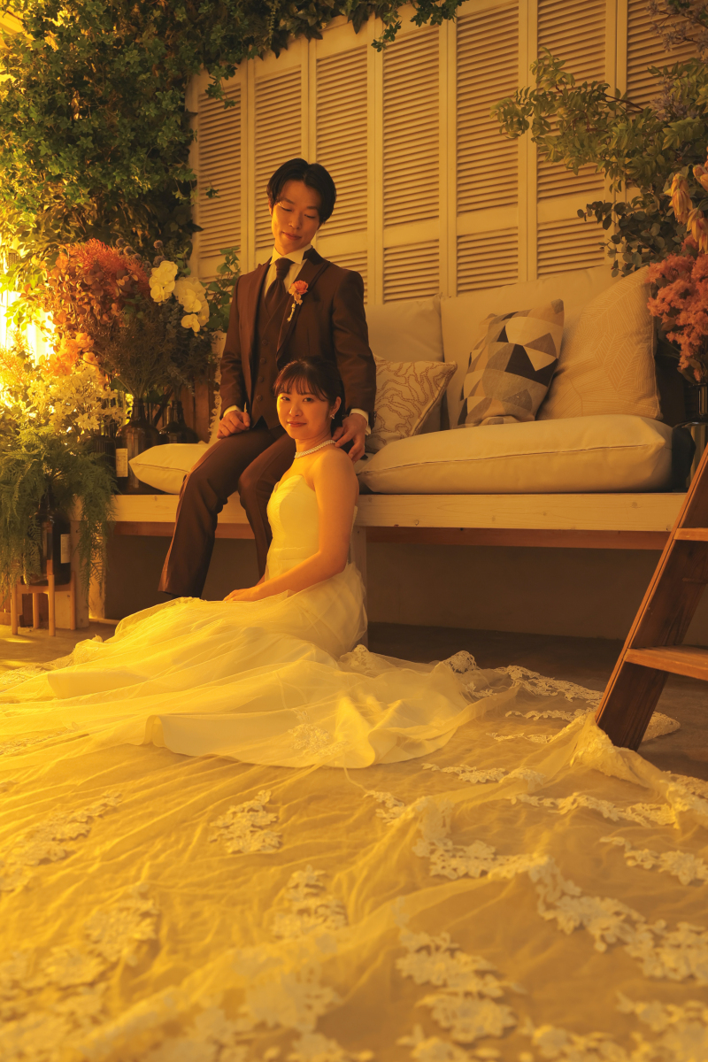 ハウススタジオで夕焼けショット