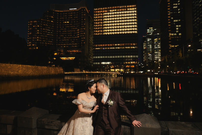 夜景をロマンチックな雰囲気で