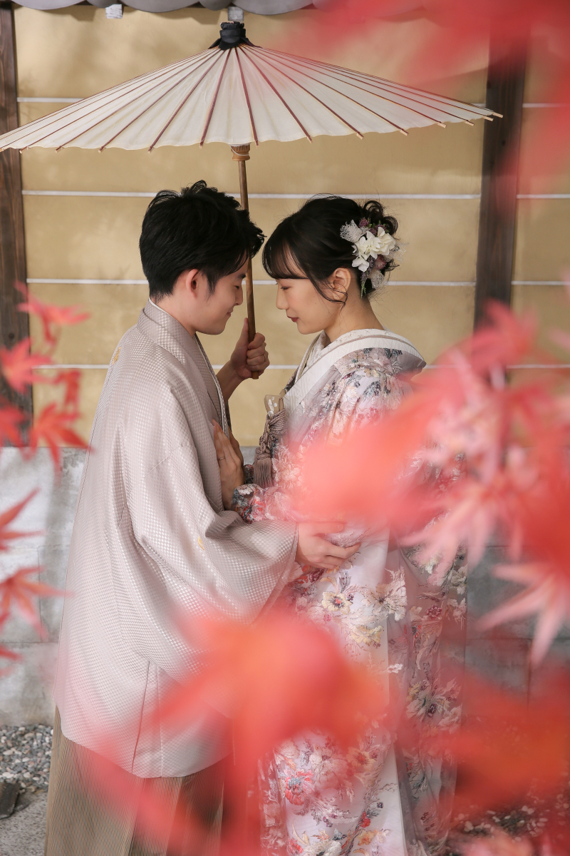和傘×紅葉