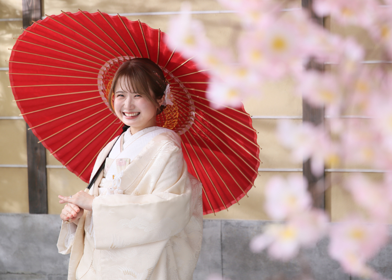 桜と一緒に