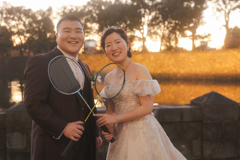 ラケットと一緒に