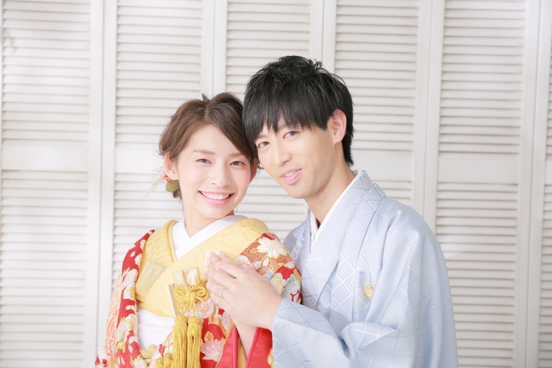 お二人ぴったり寄り添って！