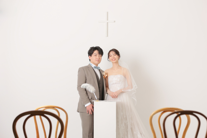 チャペルスタジオで結婚式風フォト