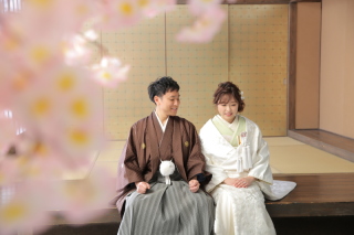 屋内庭園で桜と撮りませんか♪