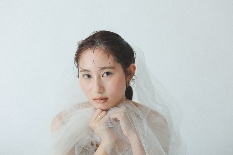 チュールをつけて花嫁様感を