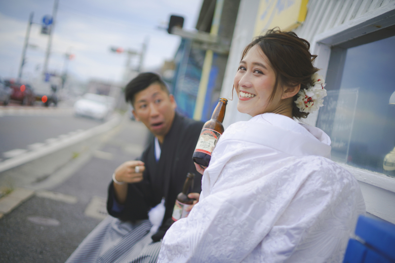 「湘南に和装でGO!!」