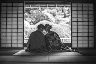 「真夏の庭園ロケ」