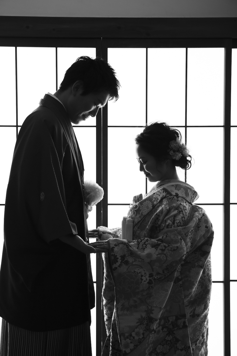 お二人のシルエット。