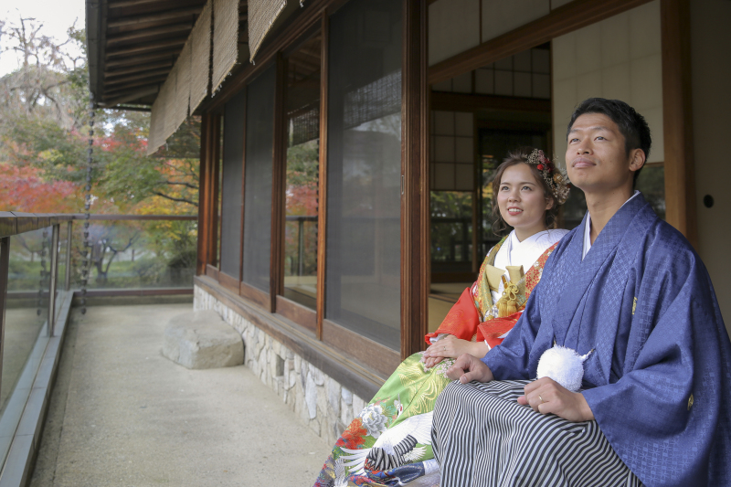 縁側で息抜き。