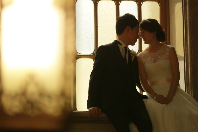 おでこを合わせて