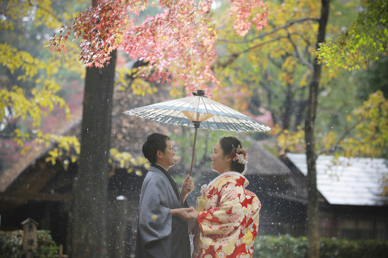 相合傘でしっとり♪