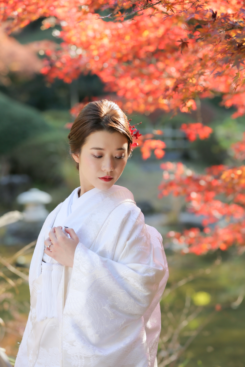 紅葉とご新婦様