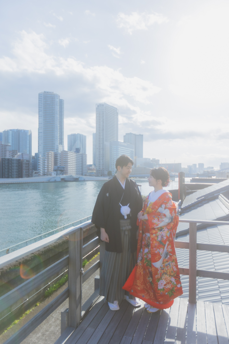 隅田川の景色と一緒に