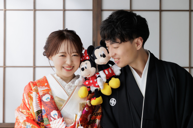 和装二着で彩る屋内庭園