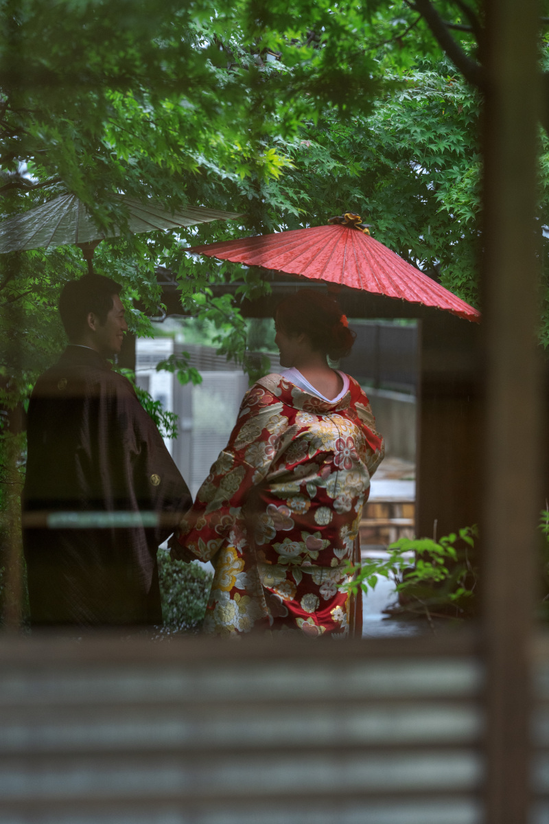 ガラスに映ったお二人
