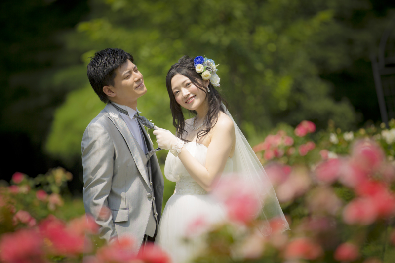 お花に囲まれて