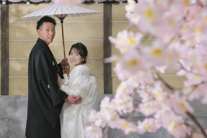 桜×相合傘です!