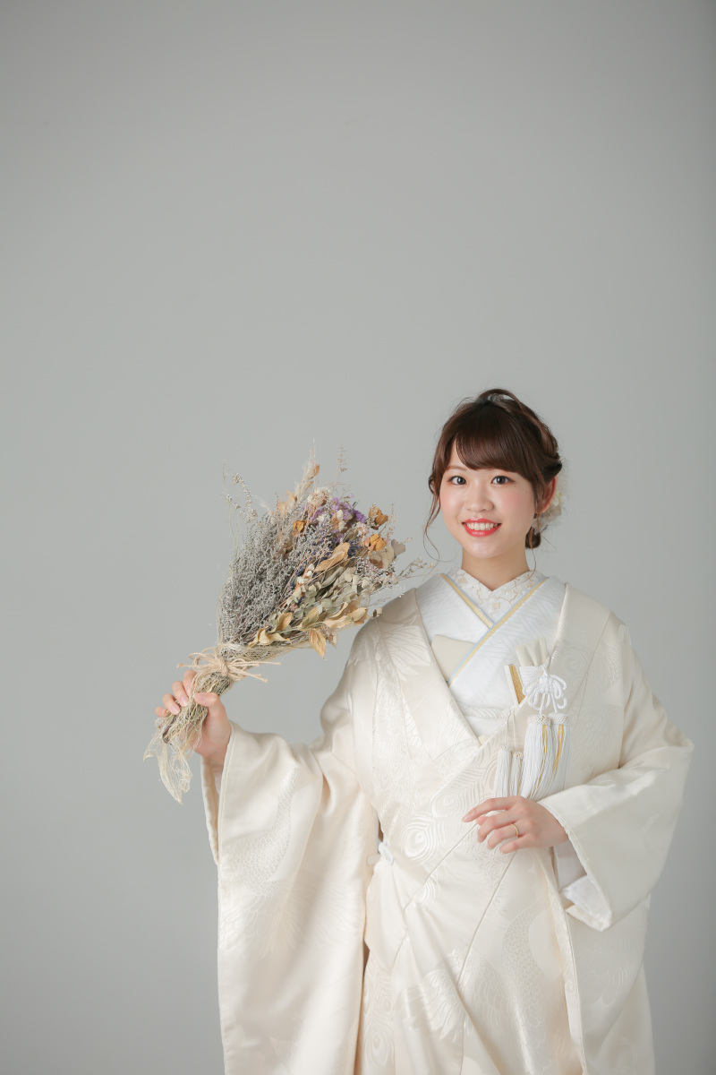 白無垢×ドライフラワー