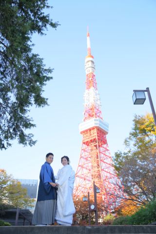 和装で東京タワーで撮ろう♪