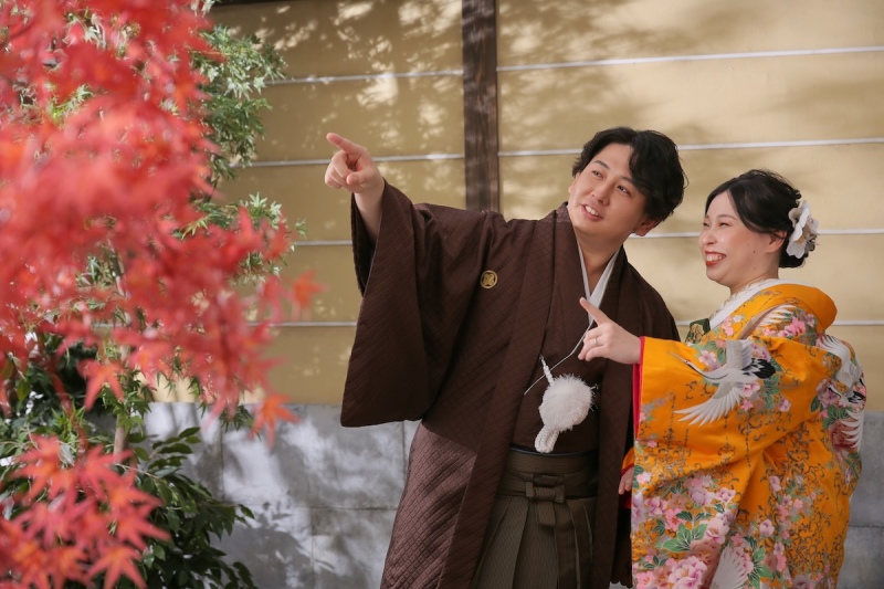 屋内庭園スタジオで和装撮影!