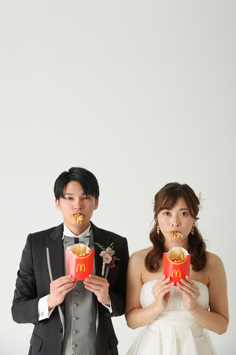 ポテトフライも口いっぱいに