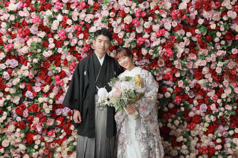 カジュアルなスタジオで和装撮影