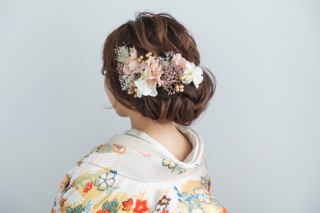 ドライフラワー髪飾り