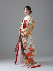 【瑞袢花車文/アイボリー】 IU00648