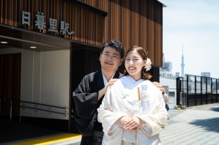 日暮里の街で和装ロケーション