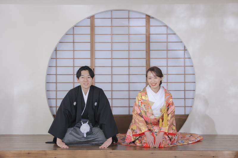 屋内庭園スタジオで記念撮影!