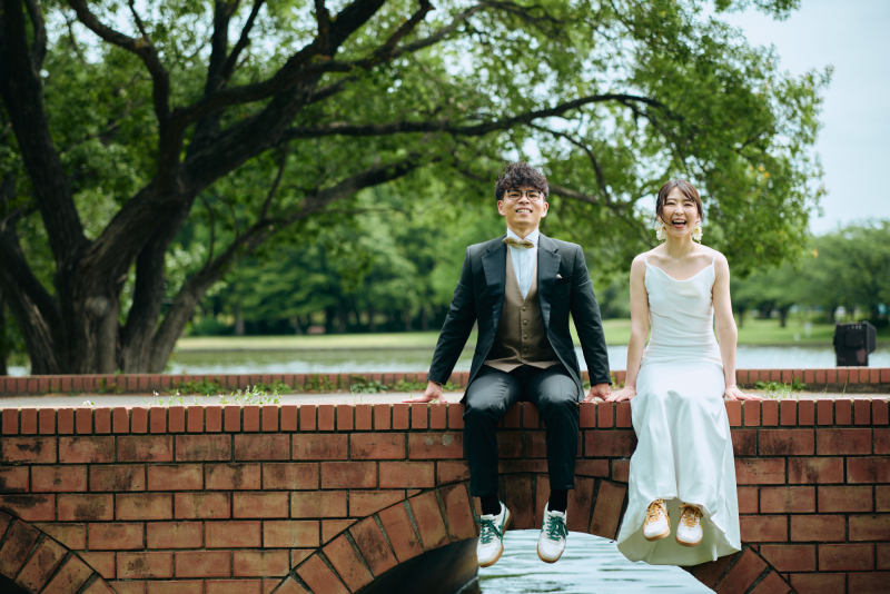 お揃いのスニーカ