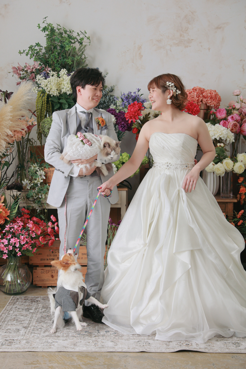 お花に囲まれて