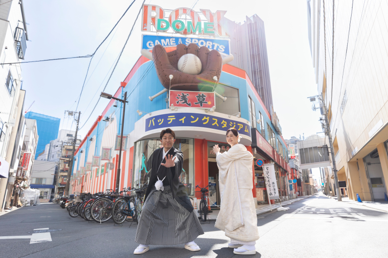 お二人の色で!浅草巡りロケーション