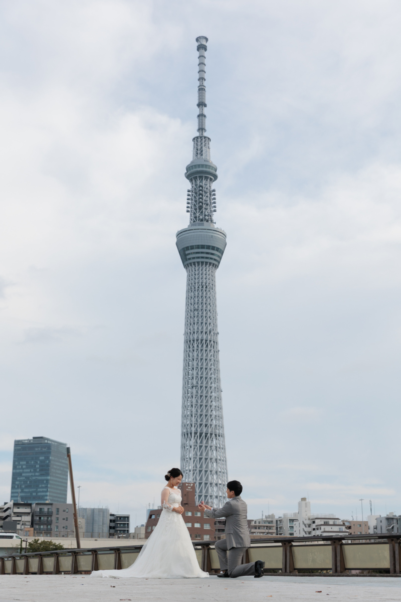 スカイツリーに見守られて