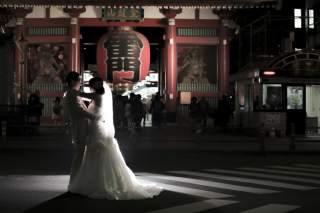 浅草にて洋装撮影