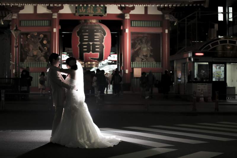 浅草にて洋装撮影