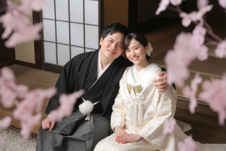 屋内庭園スタジオにて桜と撮影