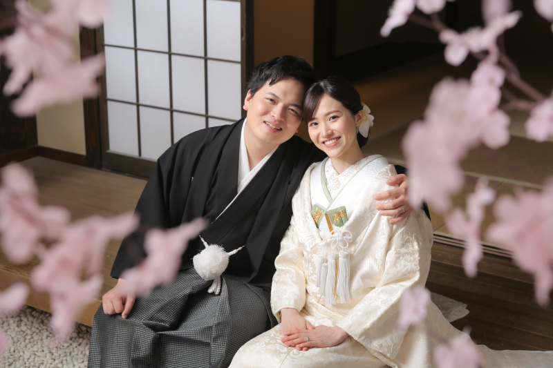 屋内庭園スタジオにて桜と撮影