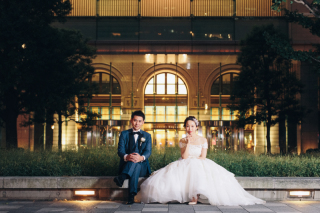 安田庭園と東京駅夜景