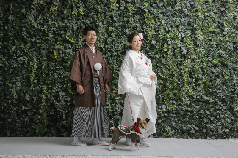 ワンちゃんと一緒に撮影スタート