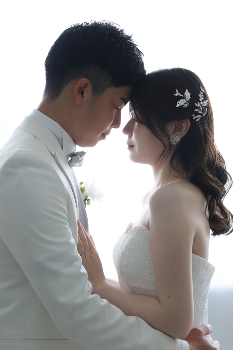 おでこをくっつけて