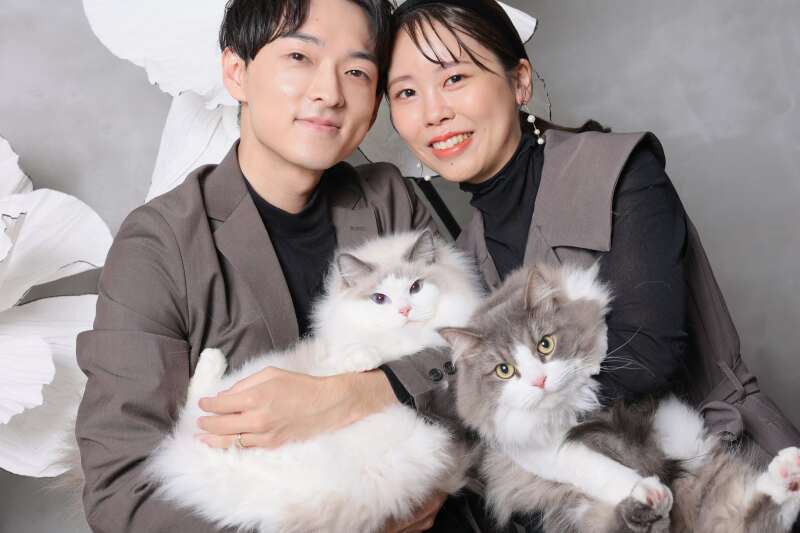 猫ちゃんと一緒に