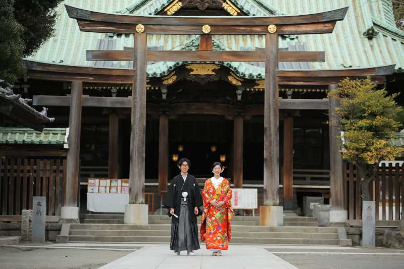 最後は神社をバックに撮影
