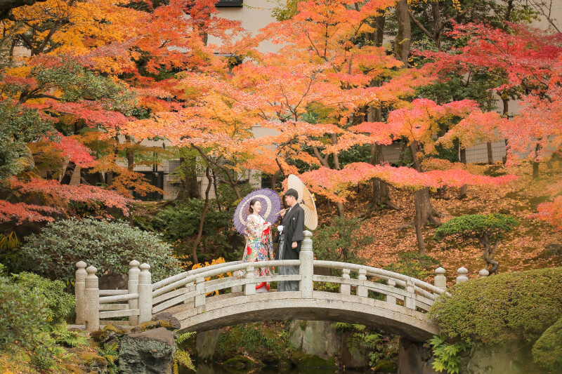 旧安田庭園の紅葉