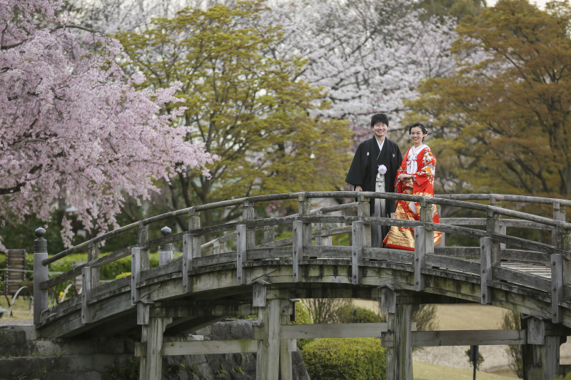 桜満開の和装ロケーション